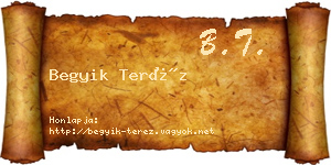 Begyik Teréz névjegykártya